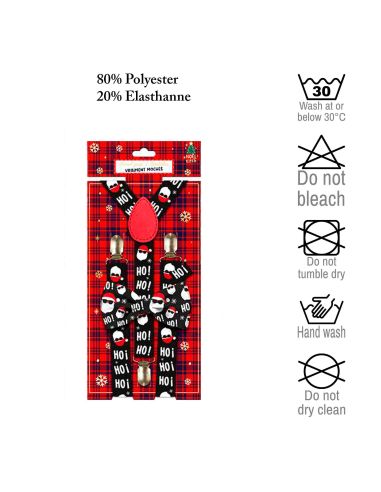 Lot Noeud Papillon+Bretelles motif Noël - 12 modèles Différents