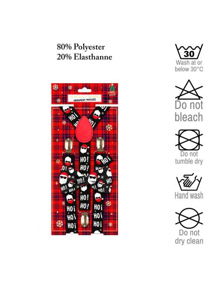 Lot Noeud Papillon+Bretelles motif Noël - 12 modèles Différents