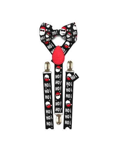 Lot Noeud Papillon+Bretelles motif Noël - 12 modèles Différents