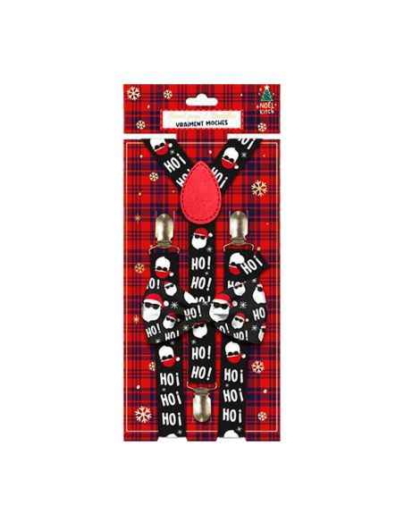 Lot Noeud Papillon+Bretelles motif Noël - 12 modèles Différents