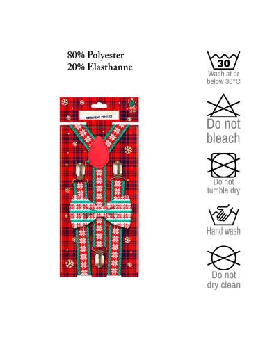 Lot Noeud Papillon+Bretelles motif Noël - 12 modèles Différents