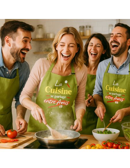 Tablier cuisine humoristique – Plusieurs messages et couleurs