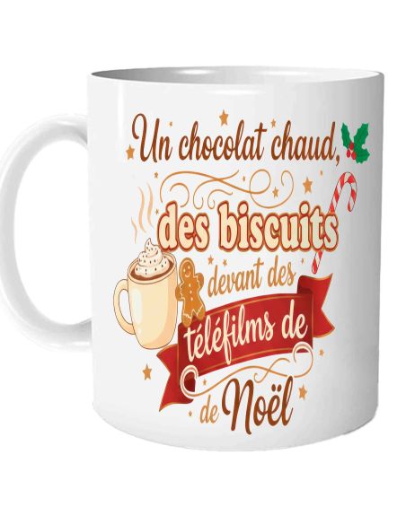 Mug céramique – Chocolat chaud & téléfilms de Noël – 330 ml