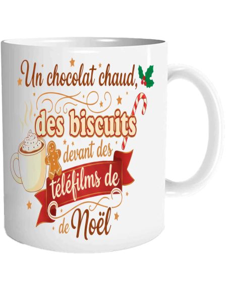 Mug céramique – Chocolat chaud & téléfilms de Noël – 330 ml