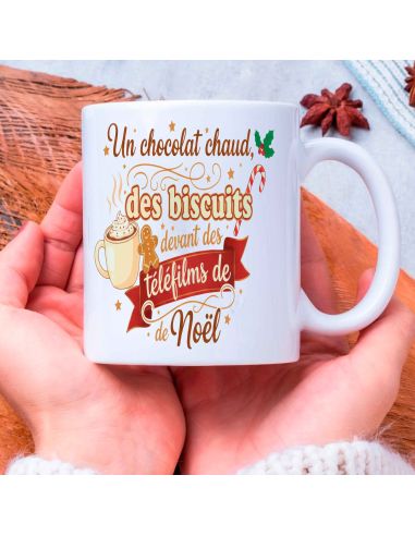 Mug céramique – Chocolat chaud & téléfilms de Noël – 330 ml