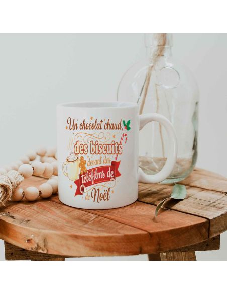 Mug céramique – Chocolat chaud & téléfilms de Noël – 330 ml