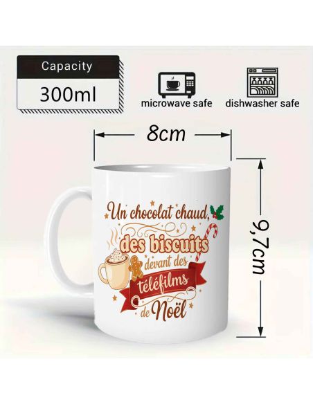 Mug céramique – Chocolat chaud & téléfilms de Noël – 330 ml