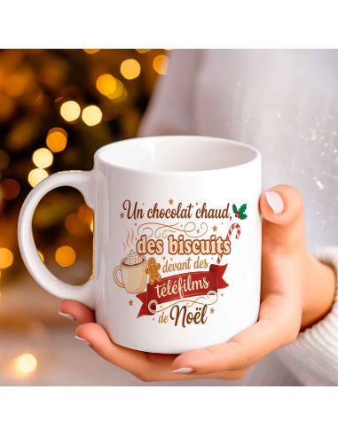 Mug céramique – Chocolat chaud & téléfilms de Noël – 330 ml