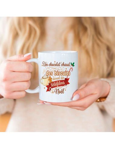 Mug céramique – Chocolat chaud & téléfilms de Noël – 330 ml