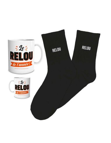 Coffret cadeau Mug & Chaussettes – Le Relou de l’année