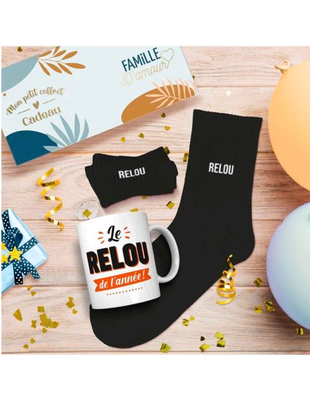 Coffret cadeau Mug & Chaussettes – Le Relou de l’année
