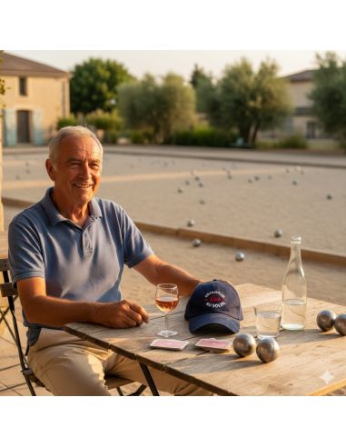 Casquette Brodée "Pétanque Club au Soleil" - Taille Réglable