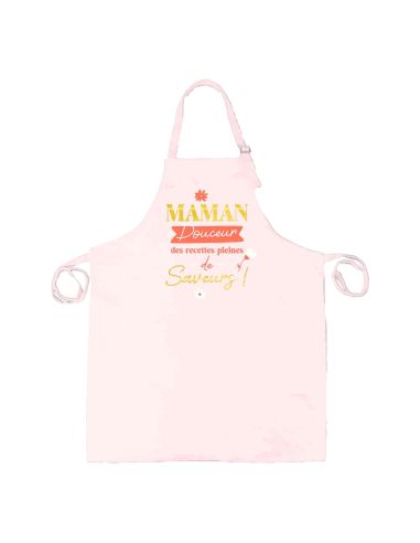 Tablier de cuisine rose – Maman, Douceur des recettes pleines de saveurs