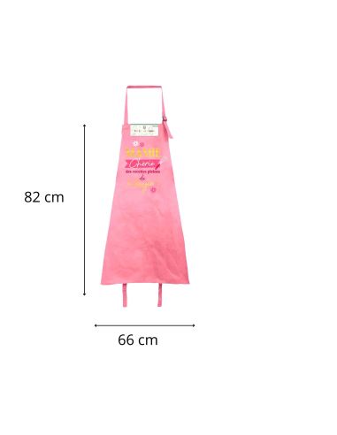 Tablier de cuisine rose Mamie – Mamie chérie, des recettes pleines de magie