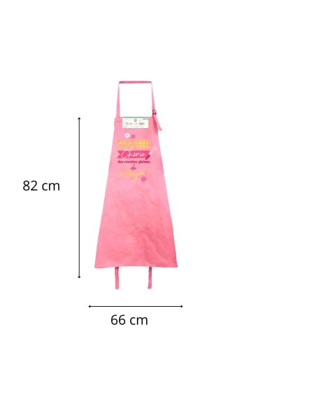 Tablier de cuisine rose Mamie – Mamie chérie, des recettes pleines de magie
