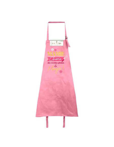 Tablier de cuisine rose Mamie – Mamie chérie, des recettes pleines de magie