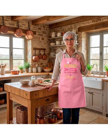 Tablier de cuisine rose Mamie – Mamie chérie, des recettes pleines de magie