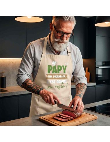 Tablier de cuisine Papy – Aux fourneaux, c’est comme au resto !
