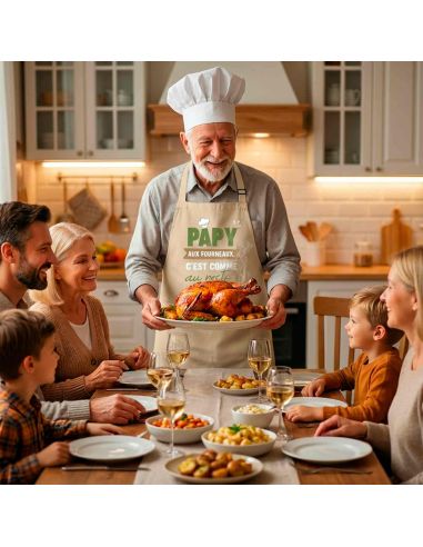 Tablier de cuisine Papy – Aux fourneaux, c’est comme au resto !