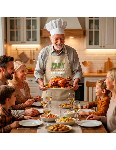 Tablier de cuisine Papy – Aux fourneaux, c’est comme au resto !