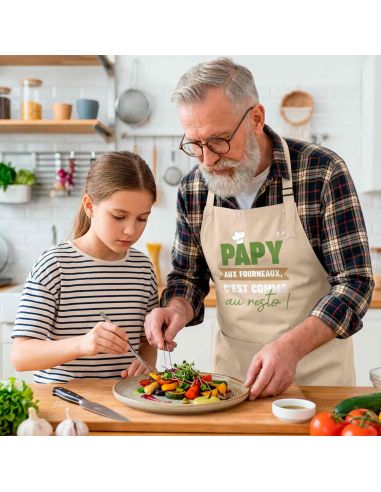 Tablier de cuisine Papy – Aux fourneaux, c’est comme au resto !