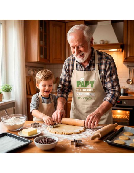 Tablier de cuisine Papy – Aux fourneaux, c’est comme au resto !