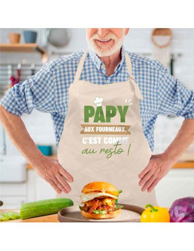 Tablier de cuisine Papy – Aux fourneaux, c’est comme au resto !