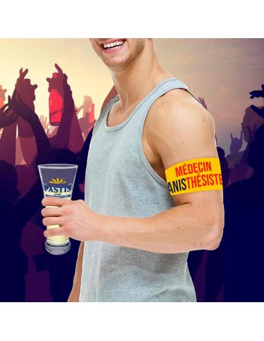 Brassard Jaune "Médecin Anesthésiste" – avec Velcro