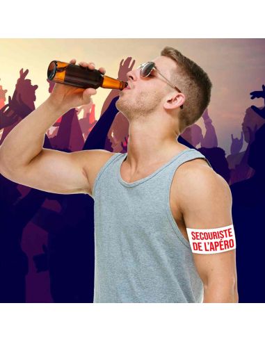 Brassard Humoristique "Secouriste de l’Apéro" – avec Velcro