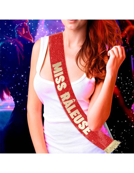 Écharpe Miss à Paillettes Humour – Accessoire Déguisement ou Cadeau