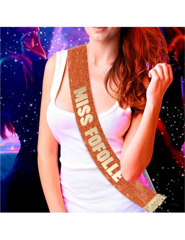 Écharpe Miss à Paillettes Humour – Accessoire Déguisement ou Cadeau