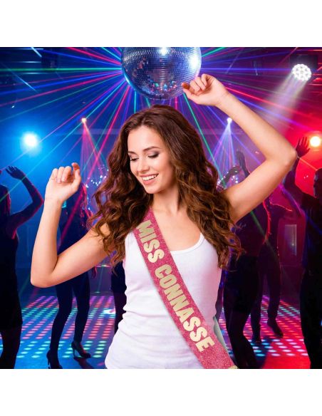 Écharpe Miss à Paillettes Humour – Accessoire Déguisement ou Cadeau