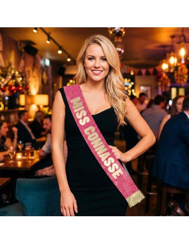 Écharpe Miss à Paillettes Humour – Accessoire Déguisement ou Cadeau