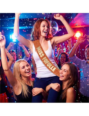 Écharpe Miss à Paillettes Humour – Accessoire Déguisement ou Cadeau