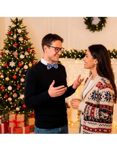 Noeud Papillon Motif Noël "Vraiment Moche" -12 modèles Différents