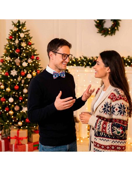 Noeud Papillon Motif Noël "Vraiment Moche" -12 modèles Différents