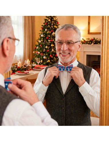 Noeud Papillon Motif Noël "Vraiment Moche" -12 modèles Différents