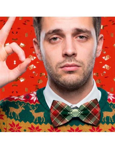 Noeud Papillon Motif Noël "Vraiment Moche" -12 modèles Différents