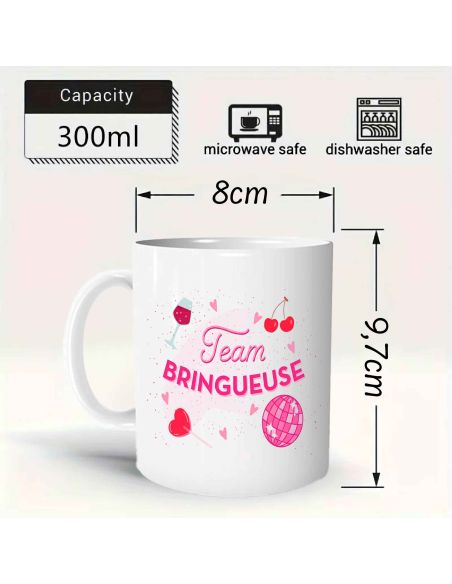 Coffret Mug Pailleté + Chaussettes Femme "Team Bringueuse"