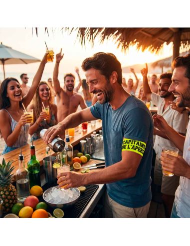 Brassard Humoristique "Capitaine de l'Apéro" – avec Velcro