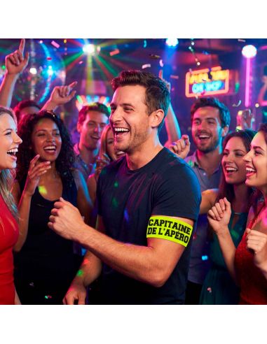 Brassard Humoristique "Capitaine de l'Apéro" – avec Velcro