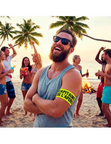 Brassard Humoristique "Capitaine de l'Apéro" – avec Velcro