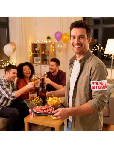 Brassard Humoristique "Secouriste de l’Apéro" – avec Velcro