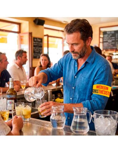 Brassard Jaune "Médecin Anesthésiste" – avec Velcro