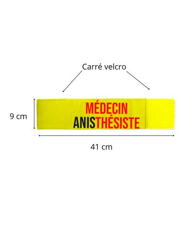 Brassard Jaune "Médecin Anesthésiste" – avec Velcro
