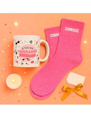Coffret Cadeau Mug & Chaussettes – “Je suis une connasse, et alors ?”