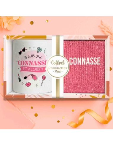 Coffret Cadeau Mug & Chaussettes – “Je suis une connasse, et alors ?”
