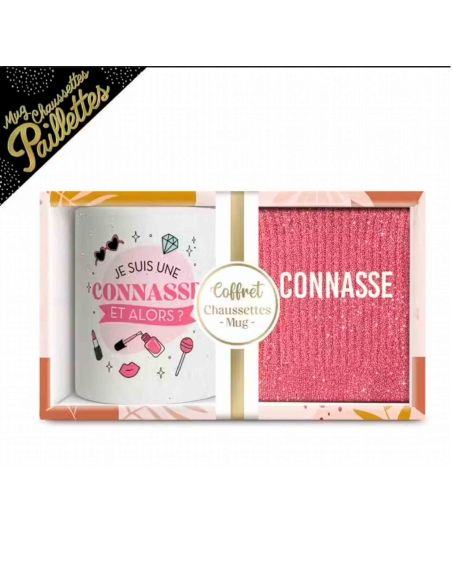 Coffret Cadeau Mug & Chaussettes – “Je suis une connasse, et alors ?”