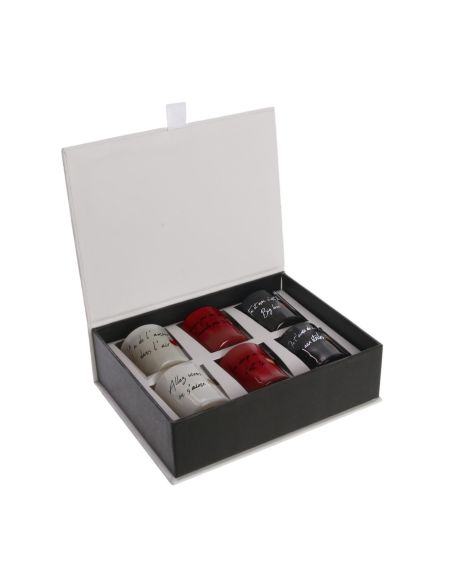 Coffret de 6 Bougies Mots d'Amour - Dimensions : 4.5 x 5.1 x 4.5 cm