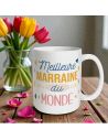 Mug à Paillettes "Meilleure Marraine du Monde" - Dimensions : 11,5 x 8 x 9,7 cm